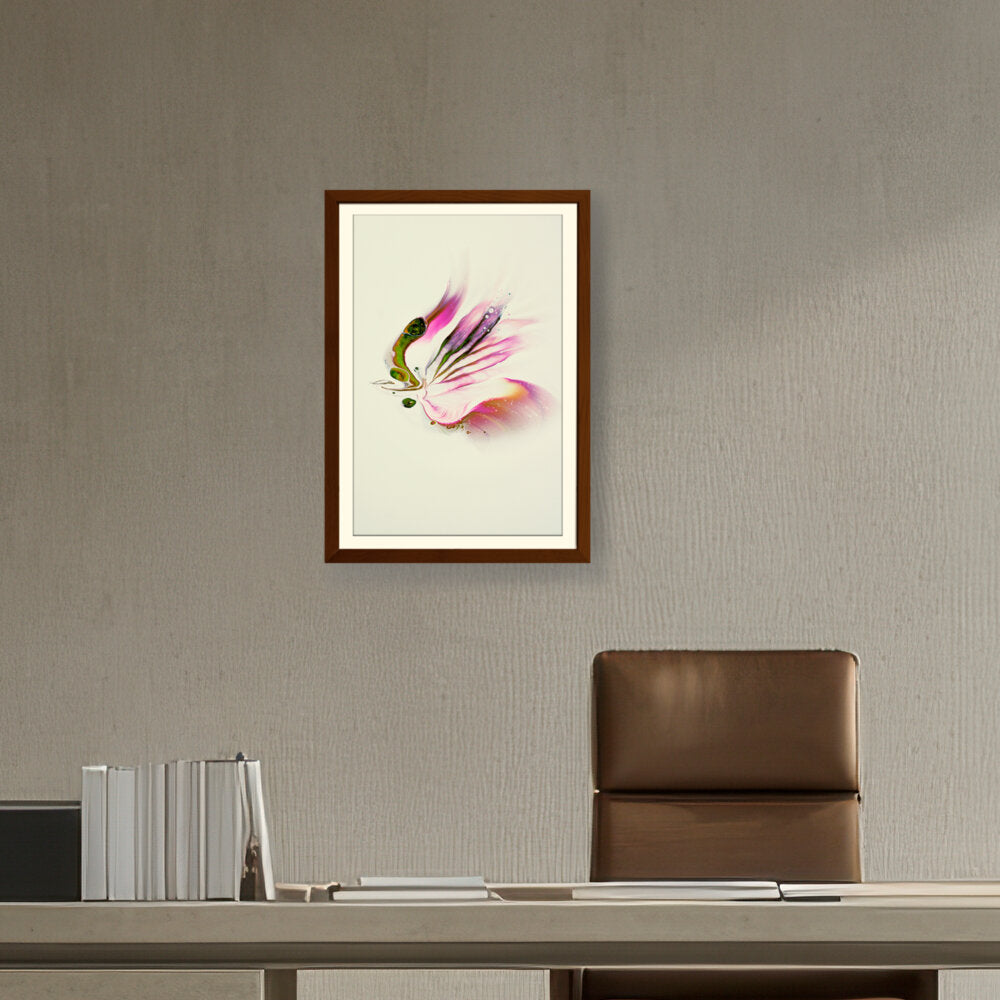 Butterfly Adorned With Flower - WALL MOUNT FRAME