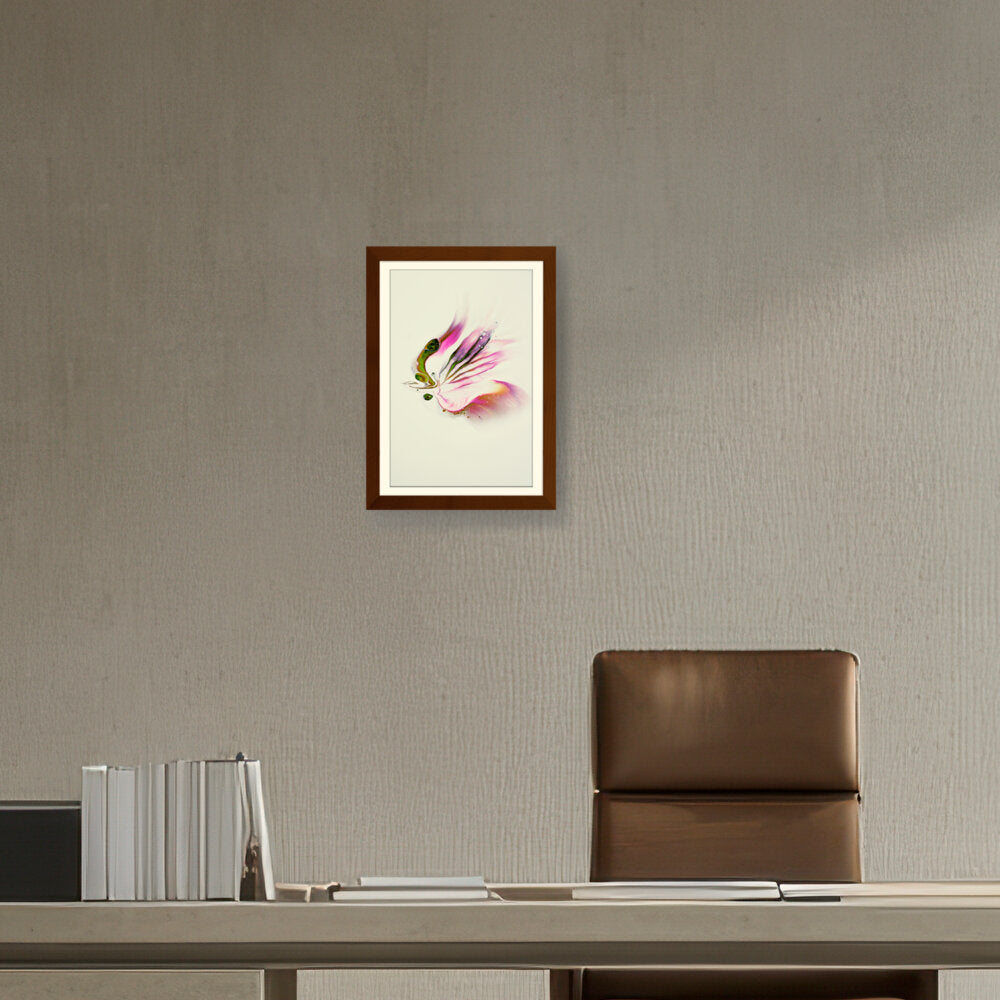 Butterfly Adorned With Flower - WALL MOUNT FRAME