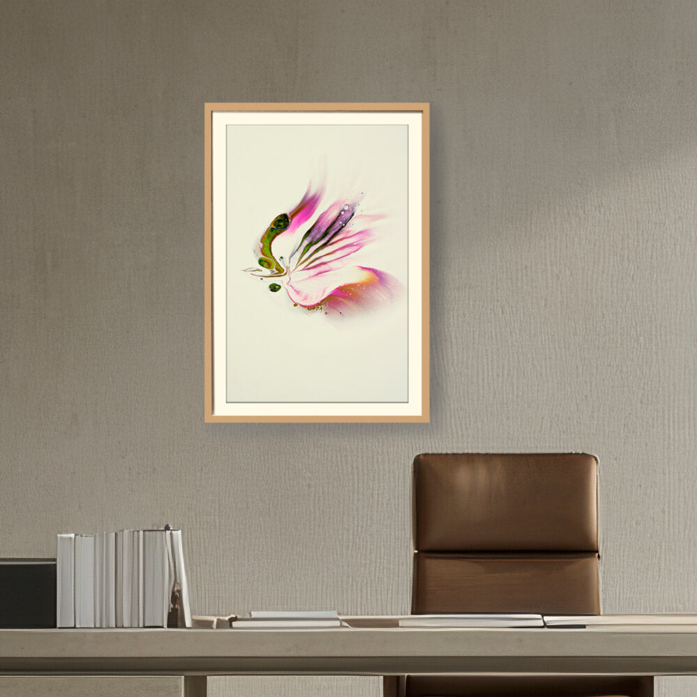 Butterfly Adorned With Flower - WALL MOUNT FRAME