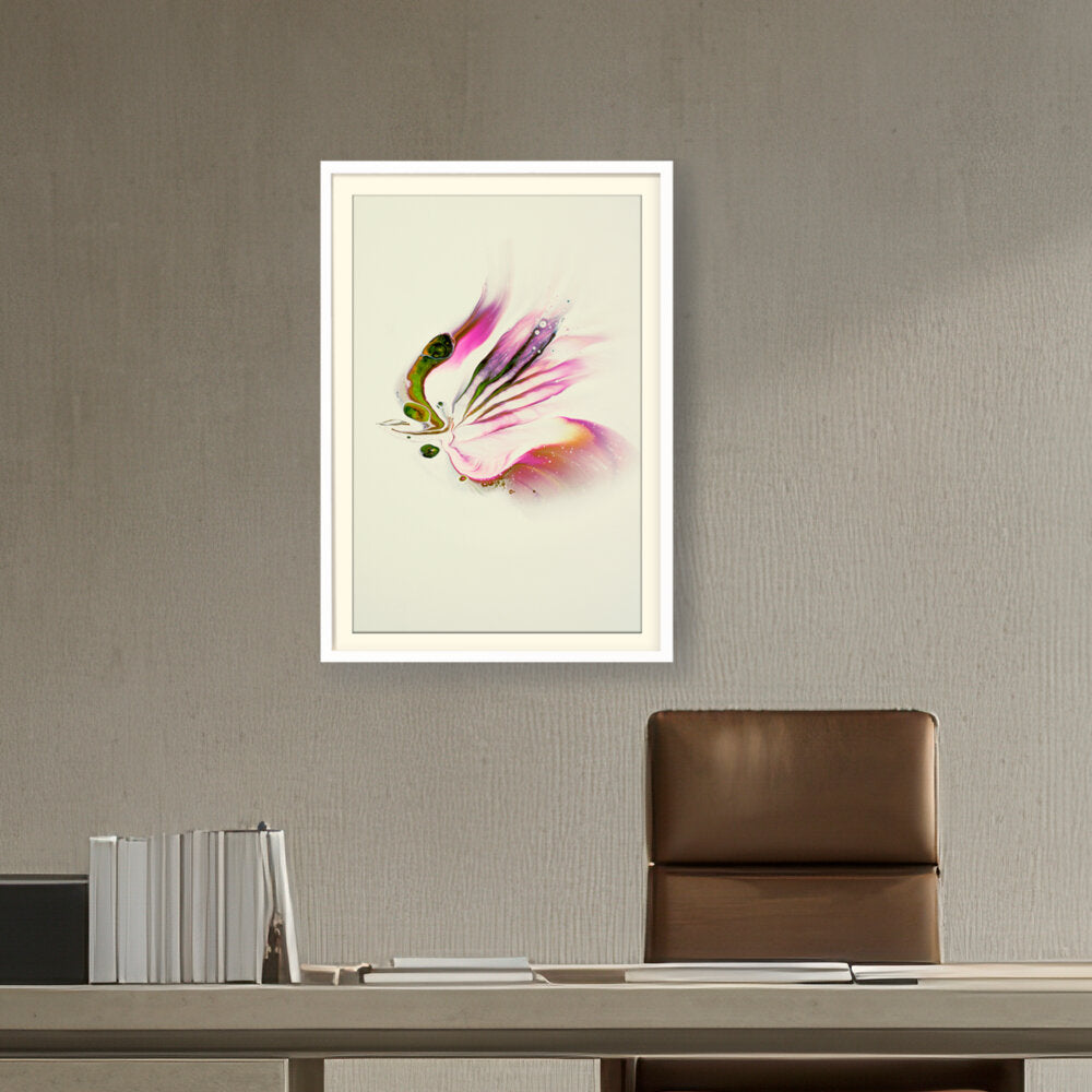 Butterfly Adorned With Flower - WALL MOUNT FRAME