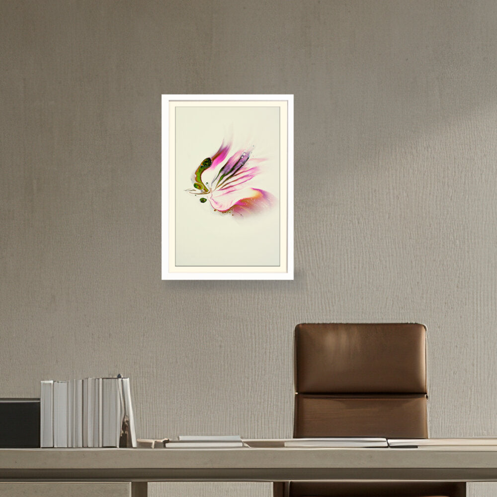 Butterfly Adorned With Flower - WALL MOUNT FRAME