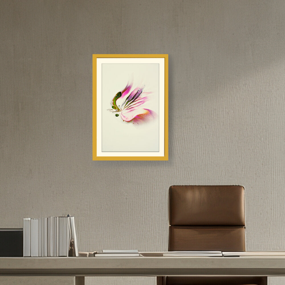 Butterfly Adorned With Flower - WALL MOUNT FRAME