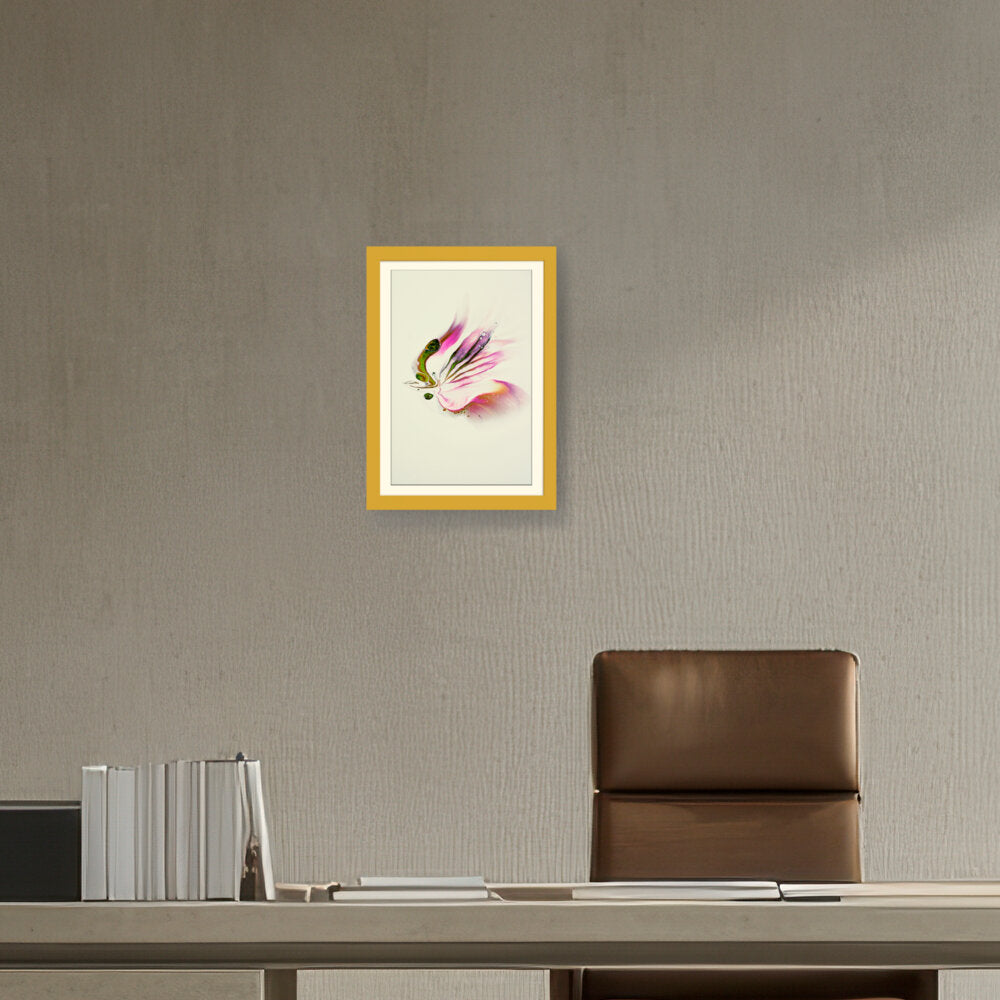 Butterfly Adorned With Flower - WALL MOUNT FRAME