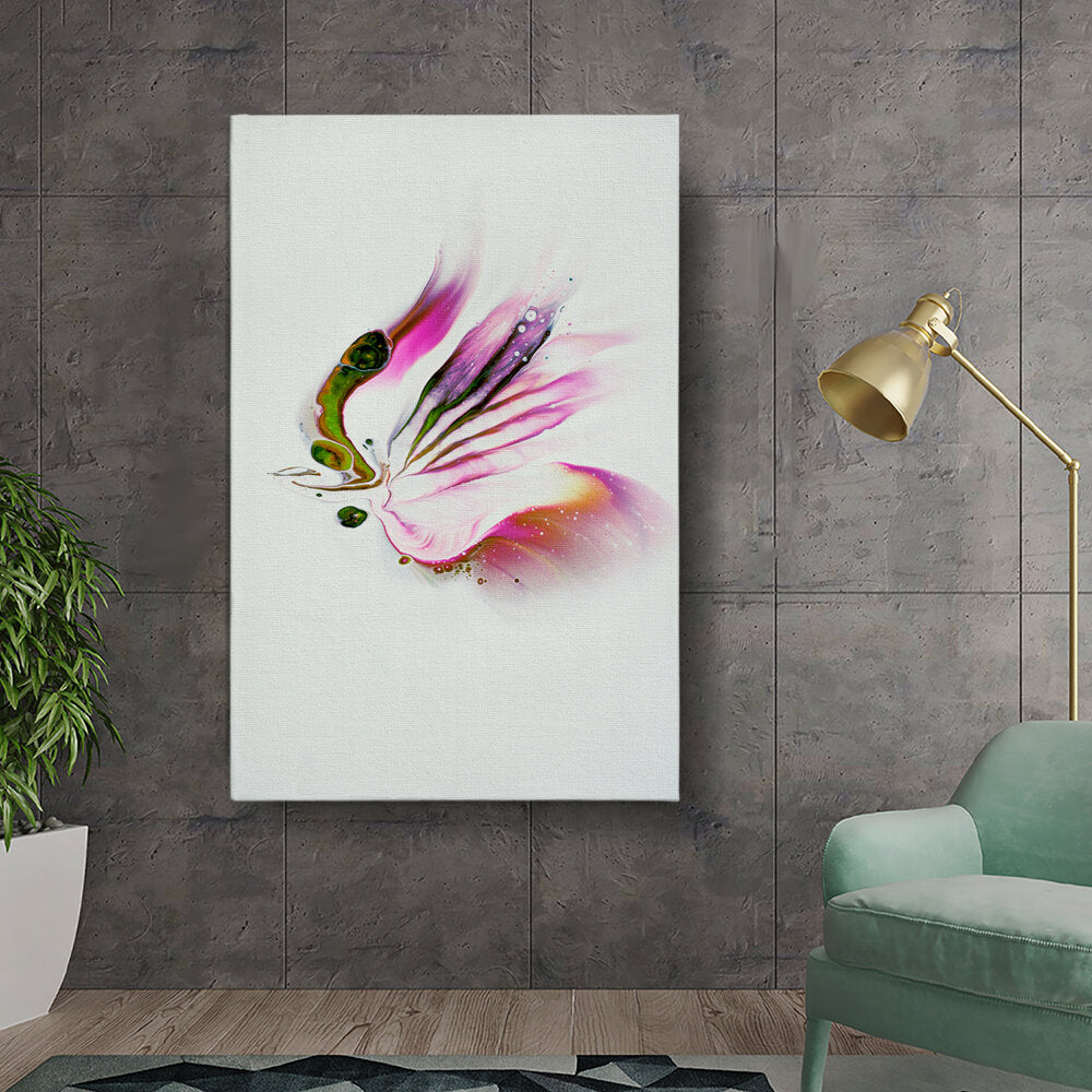 Butterfly Adorned With Flower - Wall Canvas