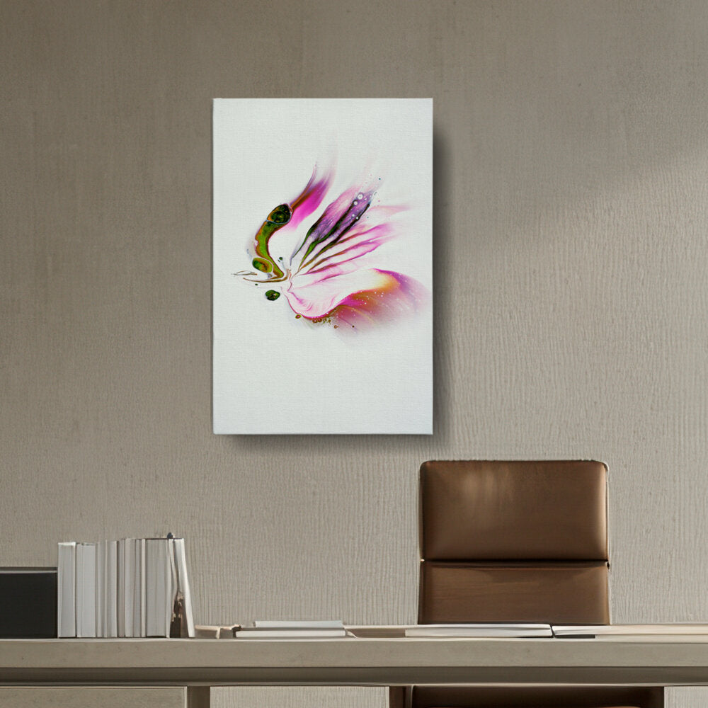 Butterfly Adorned With Flower - Wall Canvas