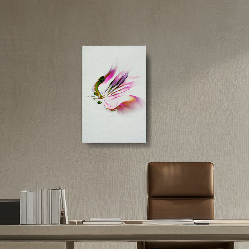 Butterfly Adorned With Flower - Wall Canvas