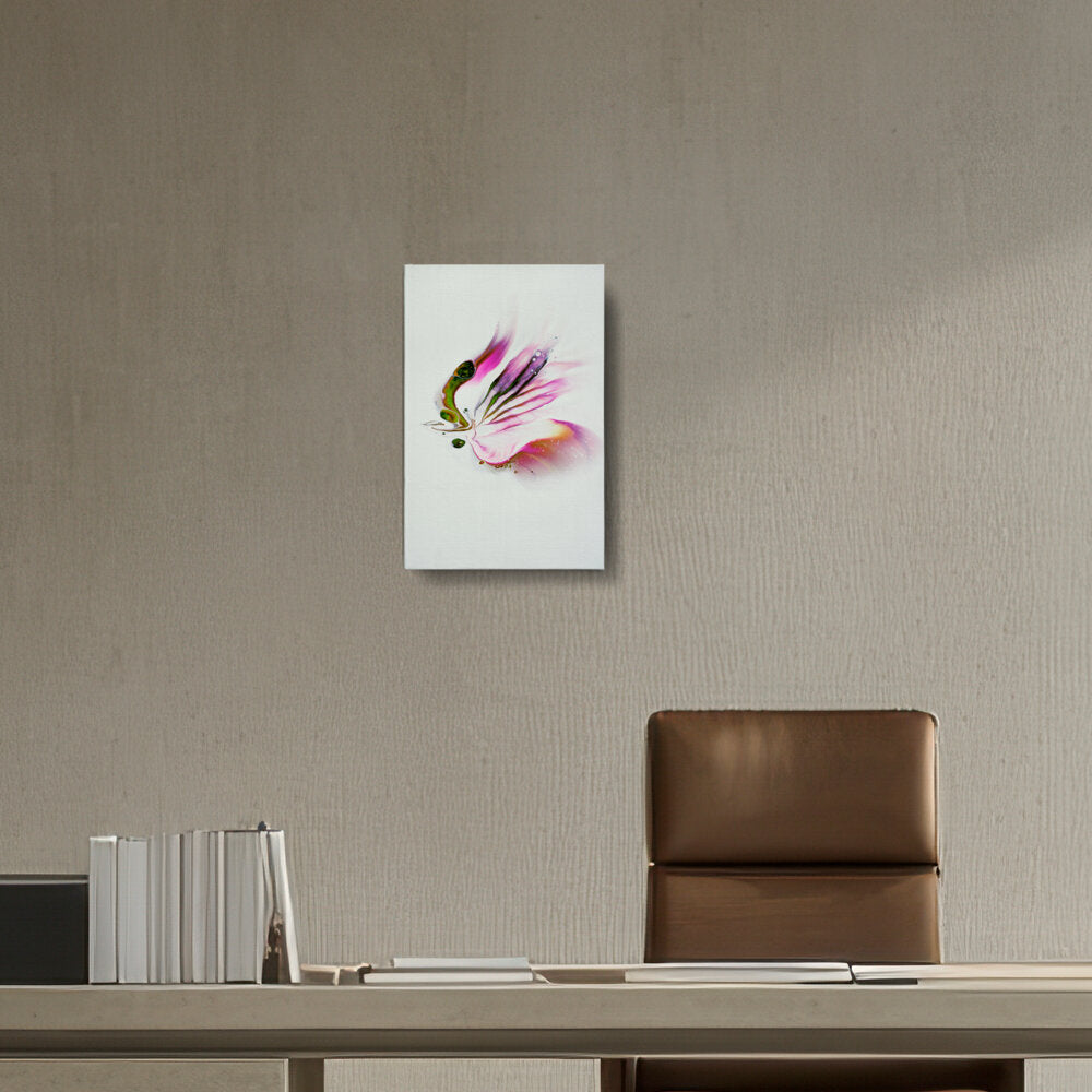 Butterfly Adorned With Flower - Wall Canvas