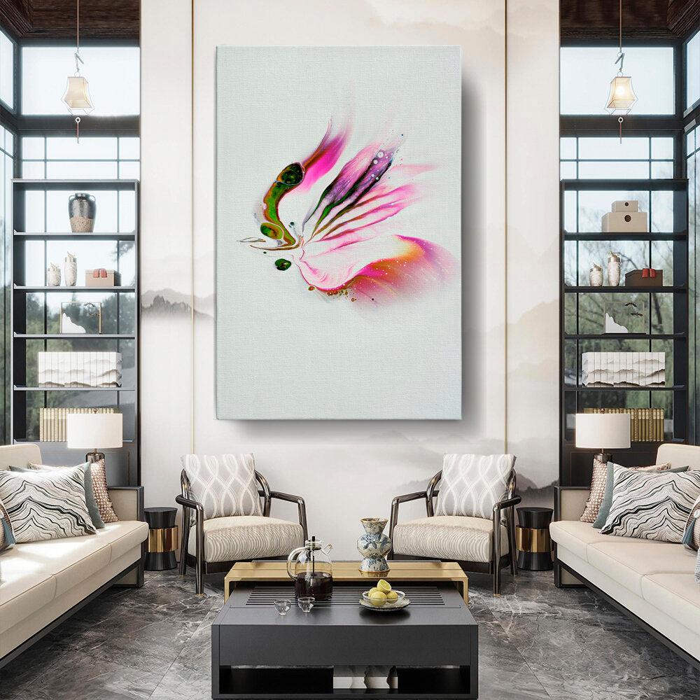 Butterfly Adorned With Flower - Wall Canvas