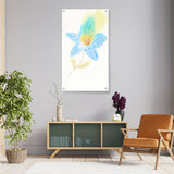 Yellow And Blue Feathers - Acrylic Wall Photo