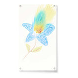 Yellow And Blue Feathers - Acrylic Wall Photo