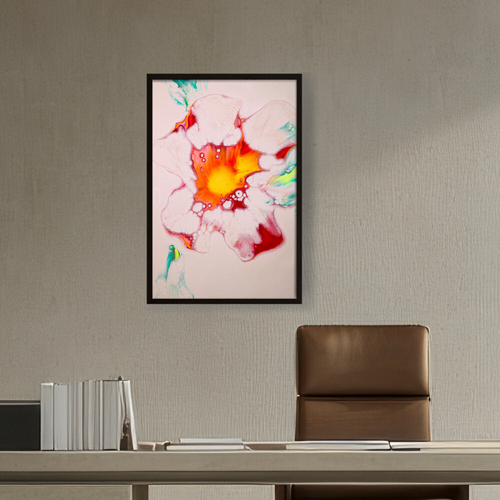 A Colorful Flower Painting - Framed Canvas