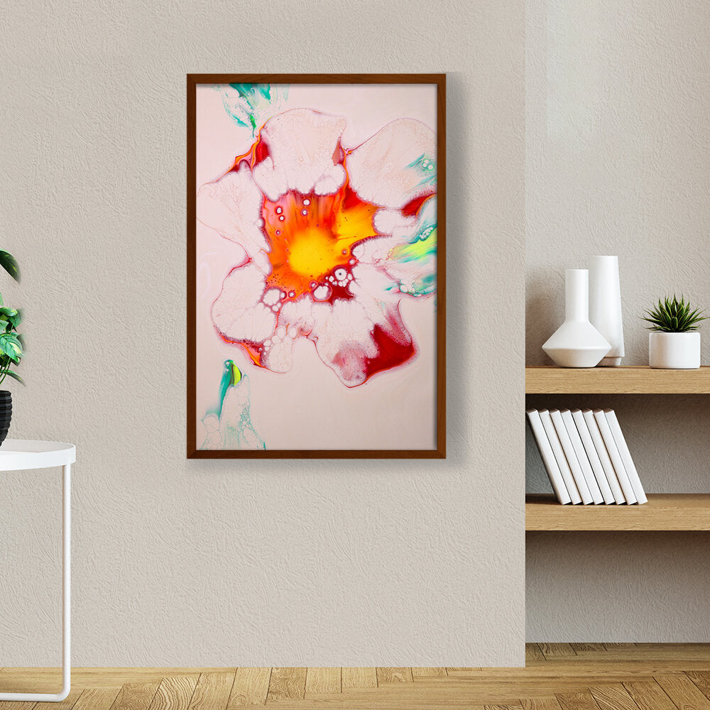 A Colorful Flower Painting - Framed Canvas