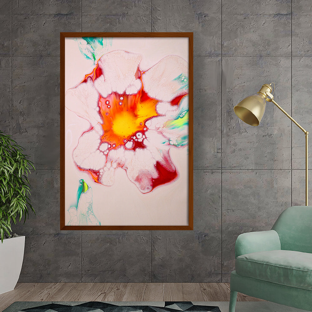 A Colorful Flower Painting - Framed Canvas