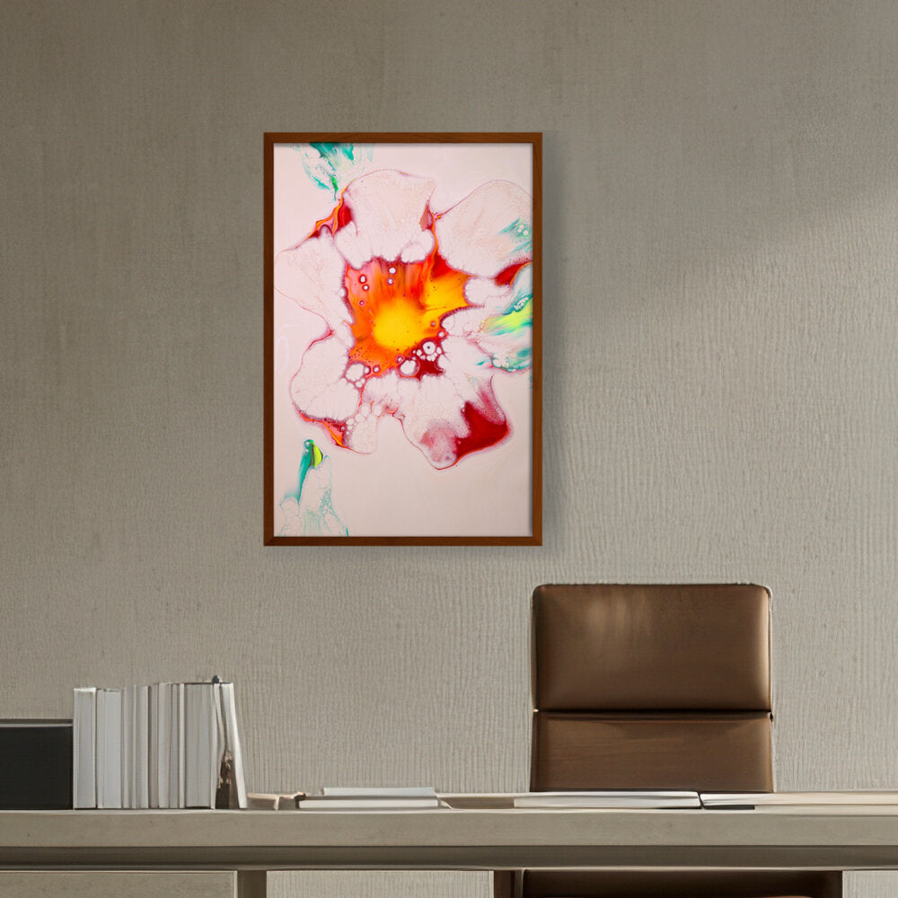 A Colorful Flower Painting - Framed Canvas