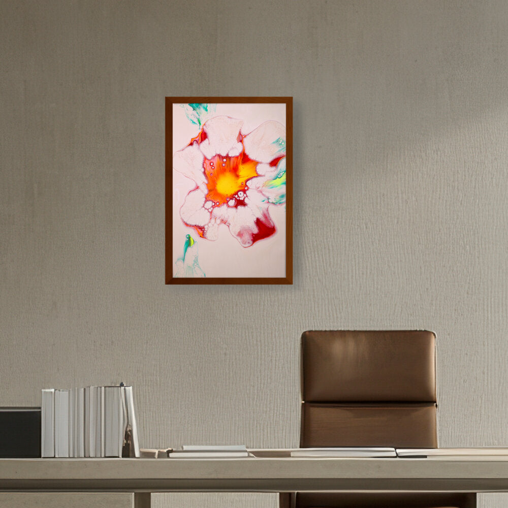 A Colorful Flower Painting - Framed Canvas