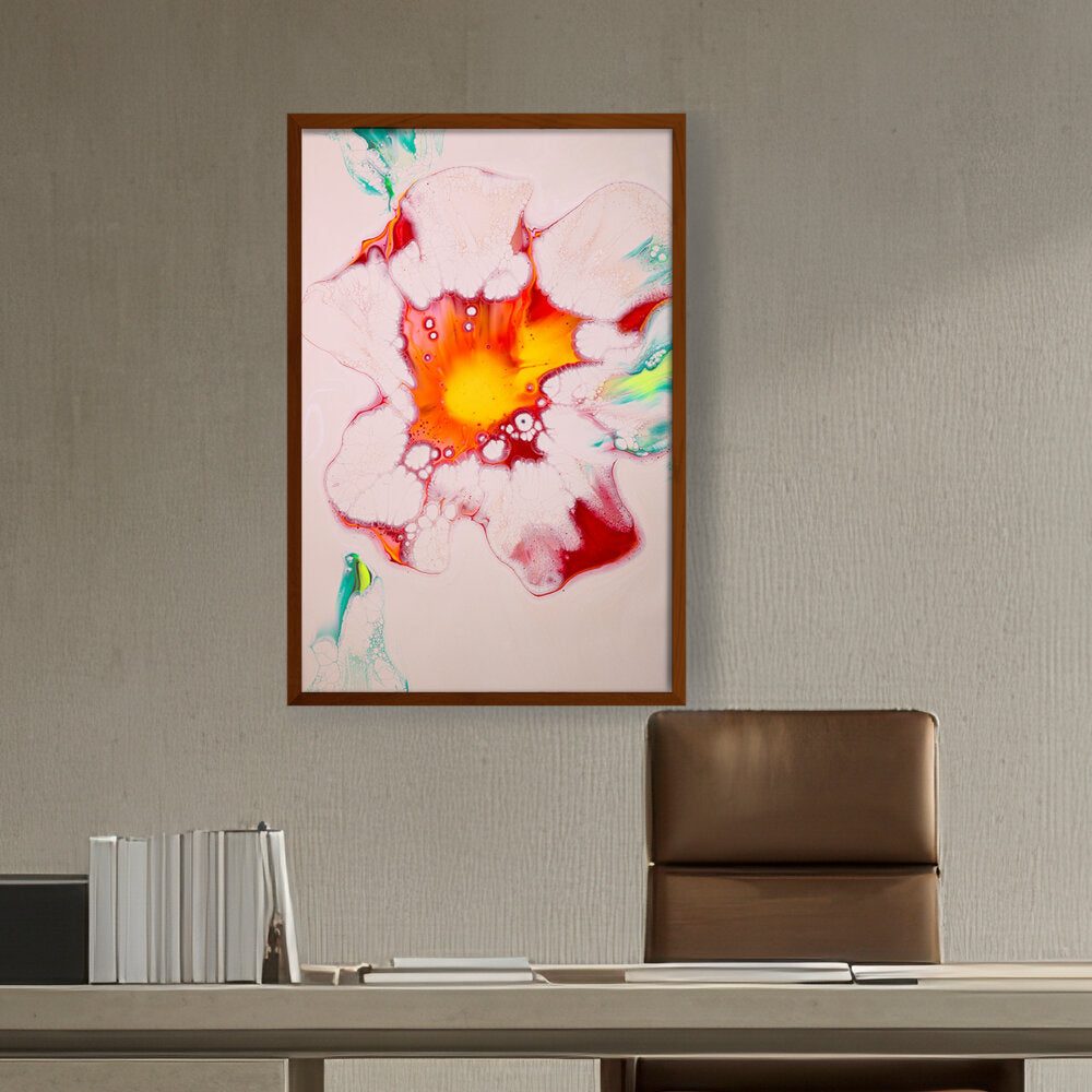 A Colorful Flower Painting - Framed Canvas