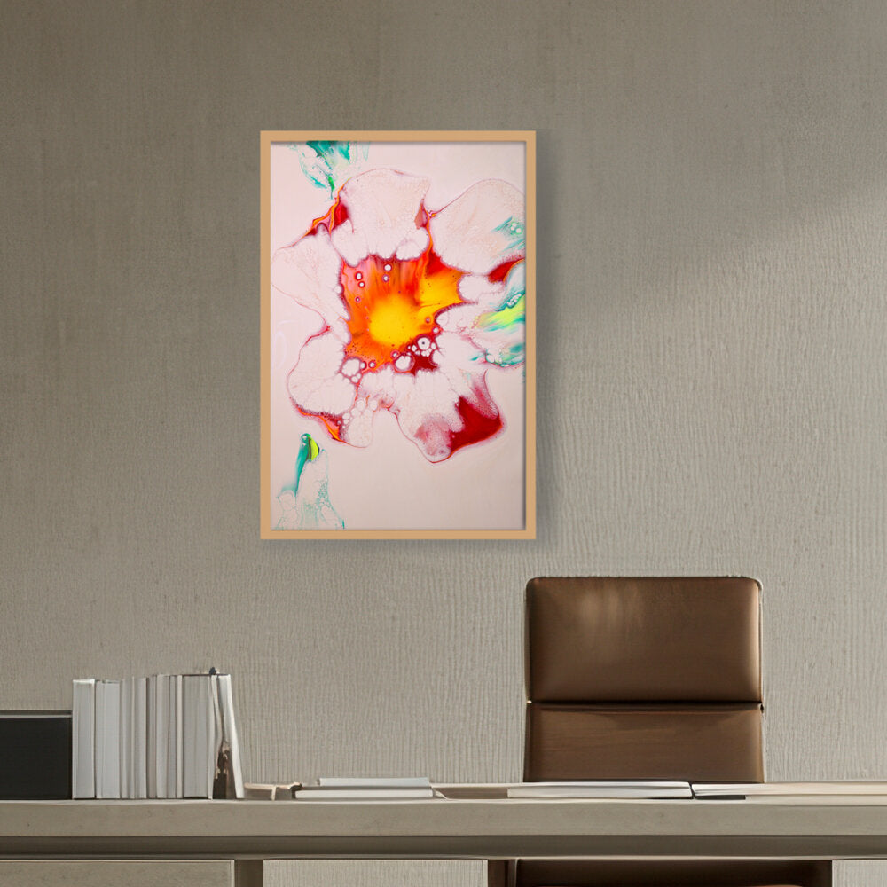 A Colorful Flower Painting - Framed Canvas