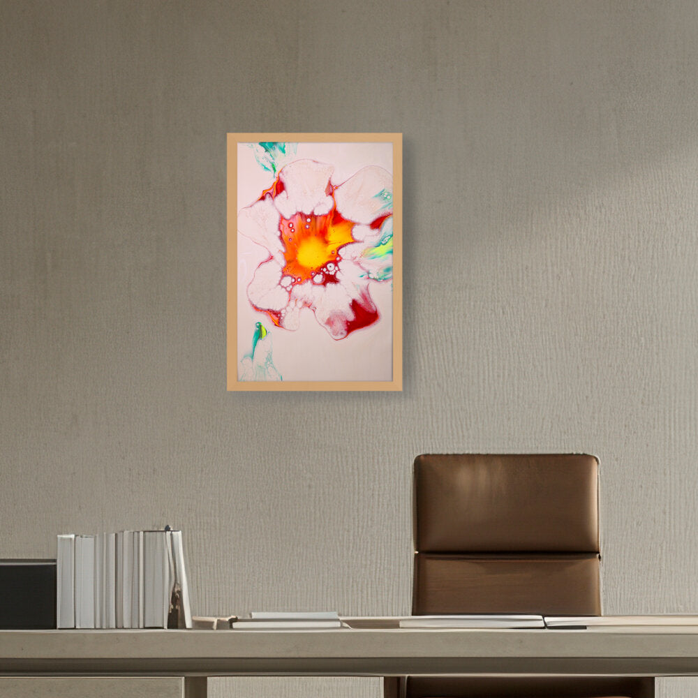 A Colorful Flower Painting - Framed Canvas