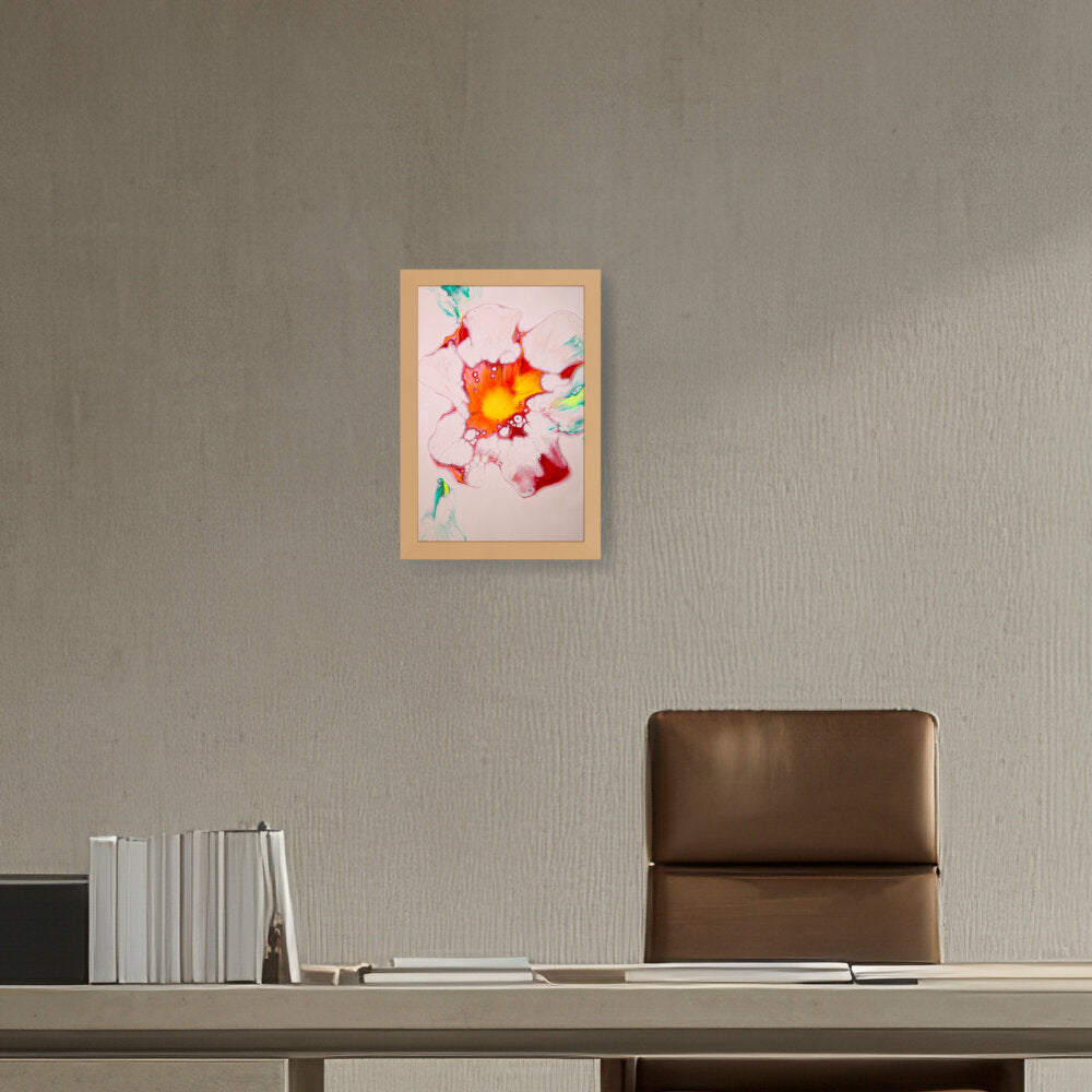 A Colorful Flower Painting - Framed Canvas