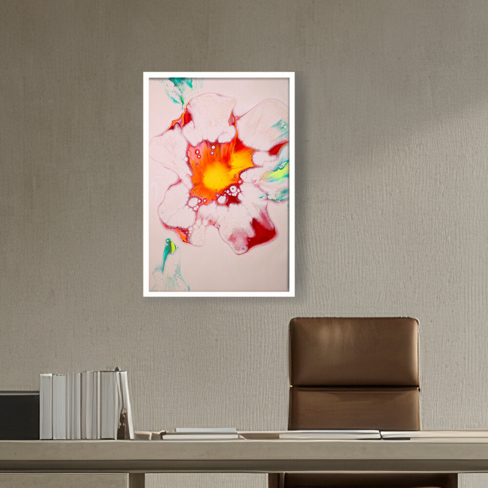 A Colorful Flower Painting - Framed Canvas