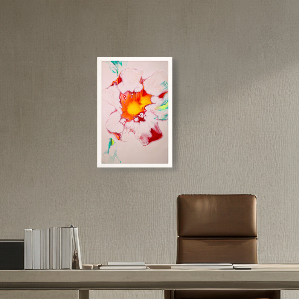 A Colorful Flower Painting - Framed Canvas