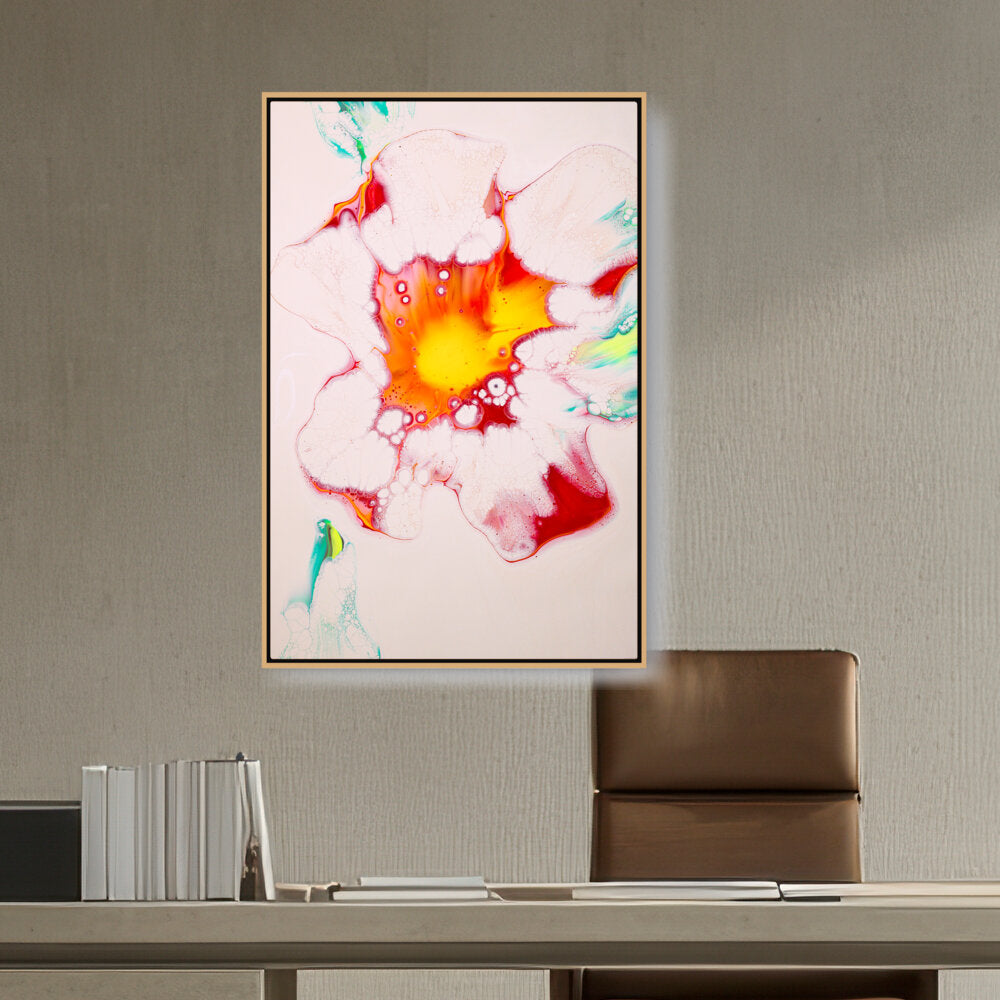 A Colorful Flower Painting - FLOATING FRAME