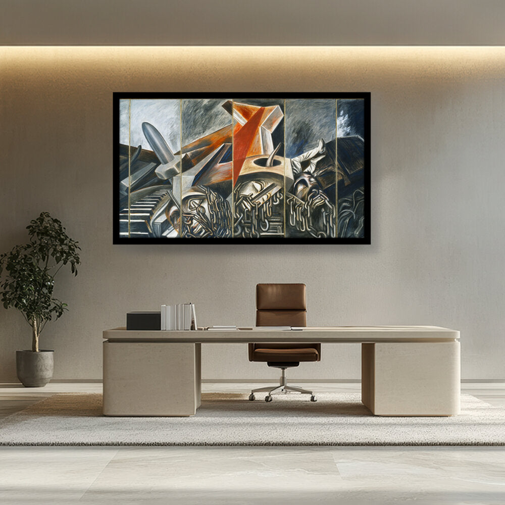 Dive Bomber And Tank - Framed Canvas