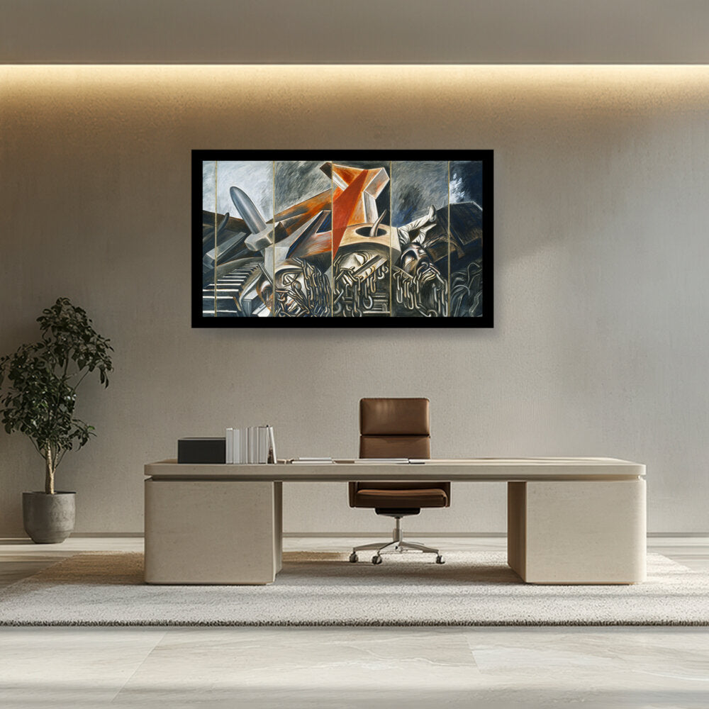 Dive Bomber And Tank - Framed Canvas