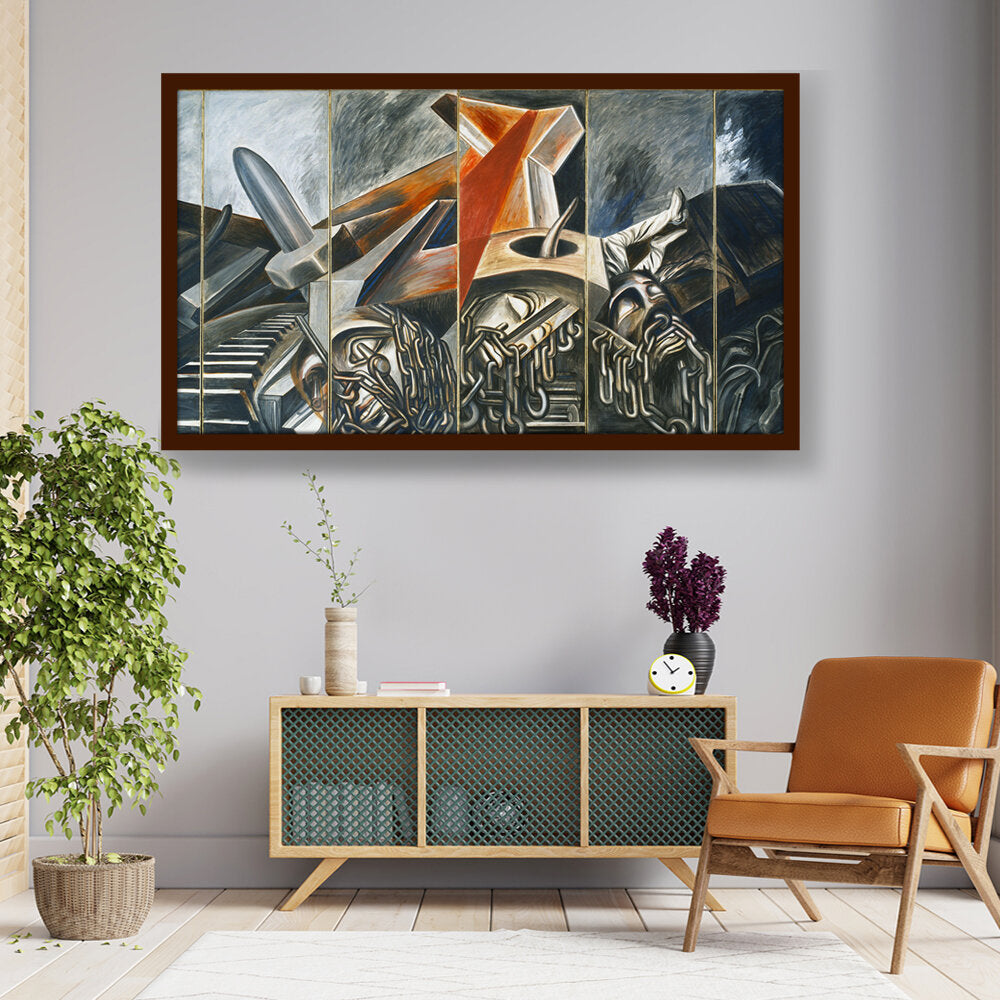 Dive Bomber And Tank - Framed Canvas