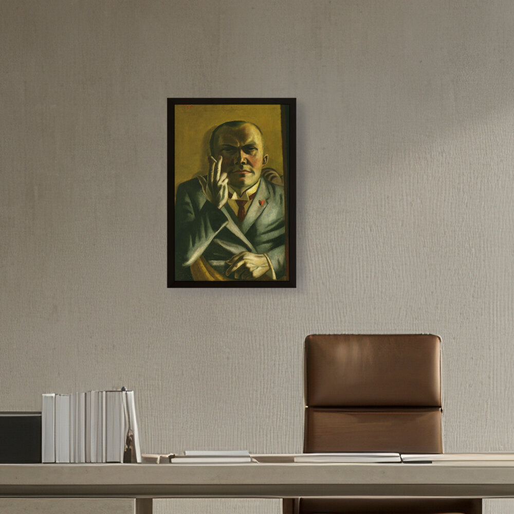 Self Portrait With A Cigarette - Framed Canvas