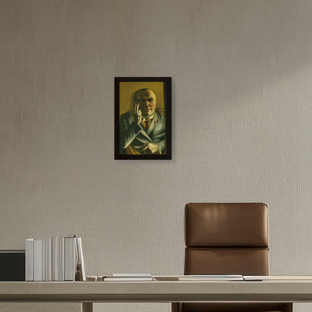 Self Portrait With A Cigarette - Framed Canvas