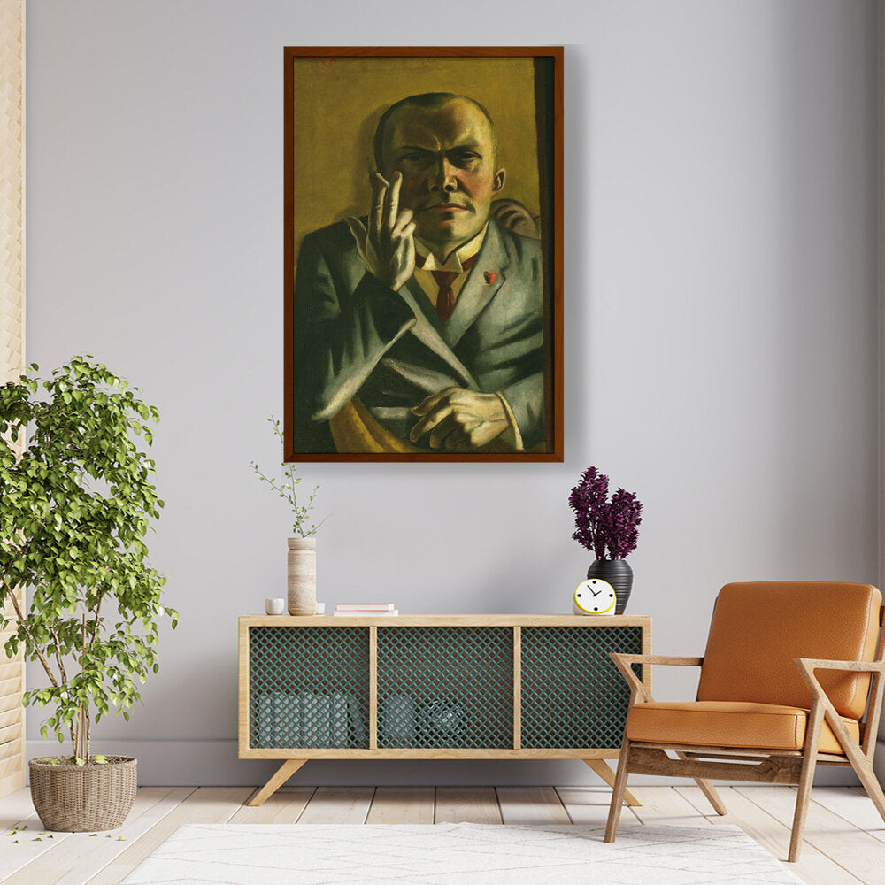 Self Portrait With A Cigarette - Framed Canvas