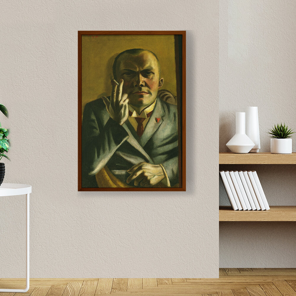 Self Portrait With A Cigarette - Framed Canvas