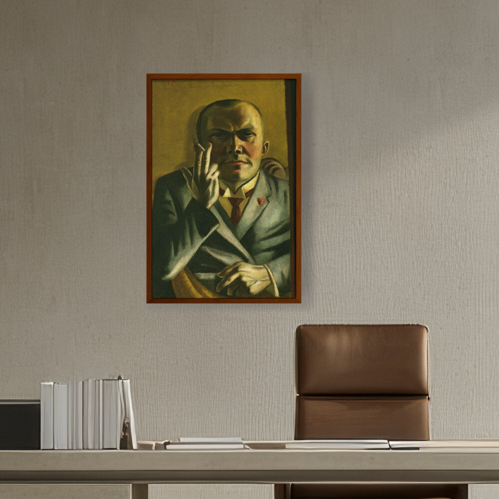 Self Portrait With A Cigarette - Framed Canvas
