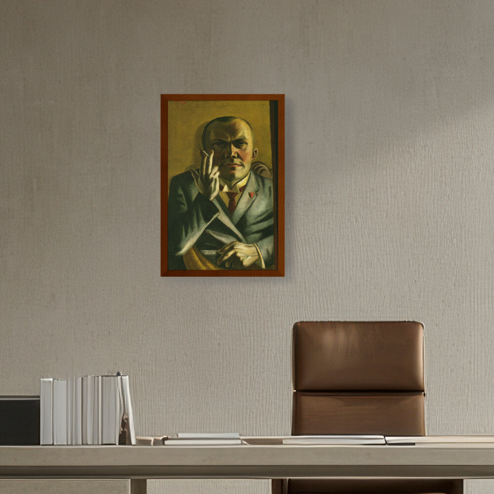 Self Portrait With A Cigarette - Framed Canvas