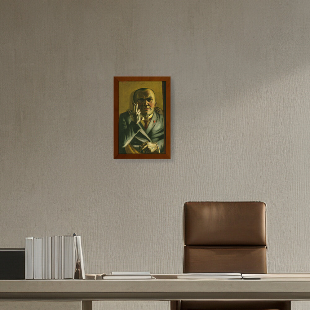 Self Portrait With A Cigarette - Framed Canvas