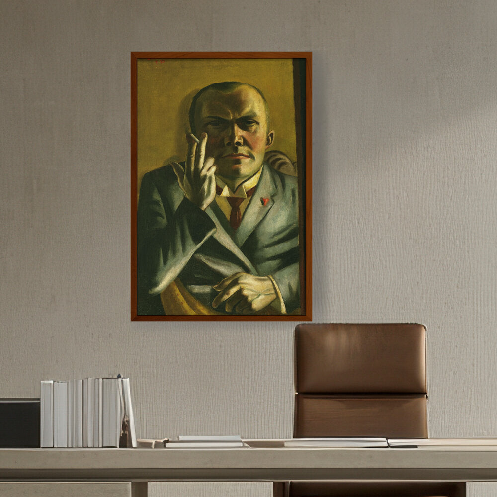 Self Portrait With A Cigarette - Framed Canvas