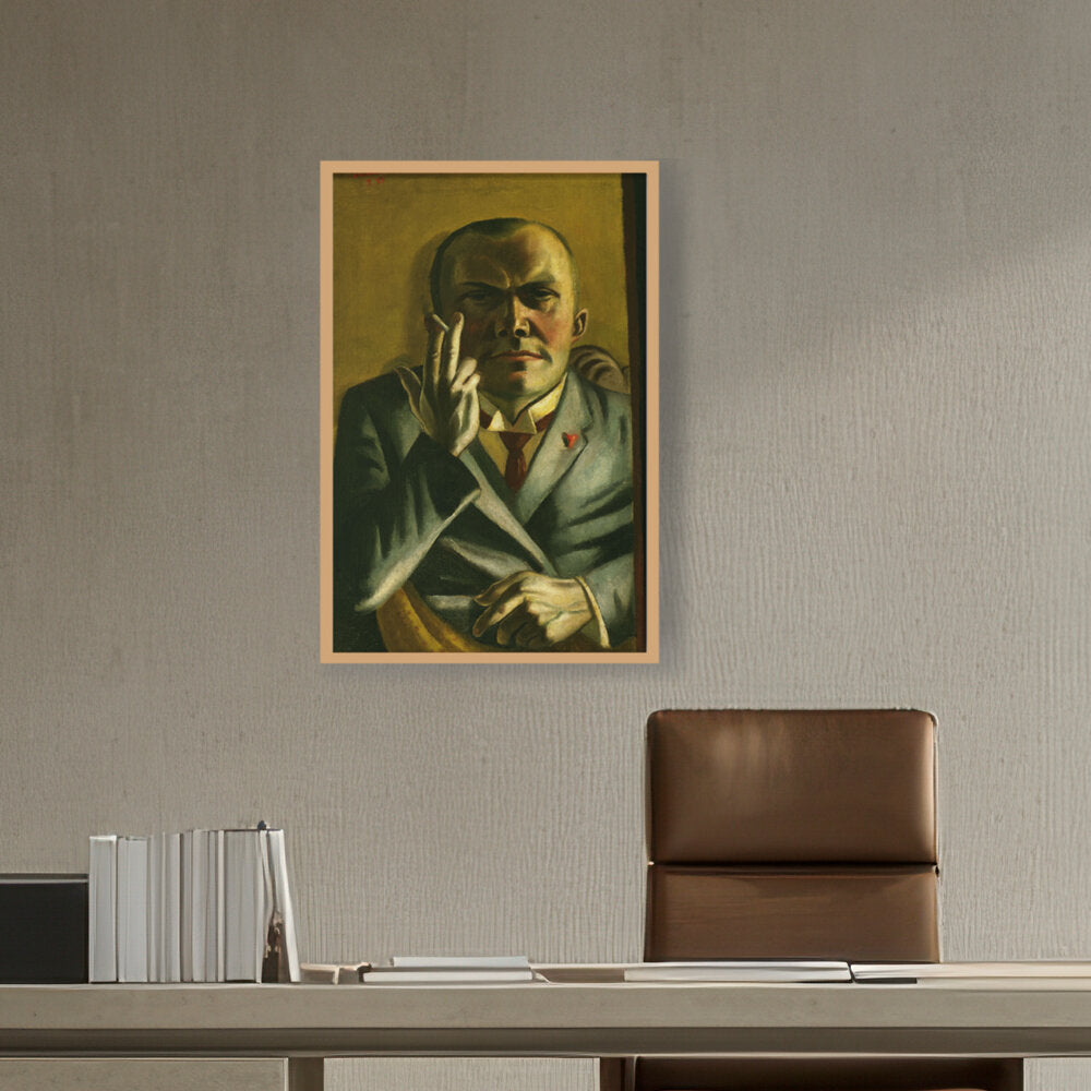 Self Portrait With A Cigarette - Framed Canvas