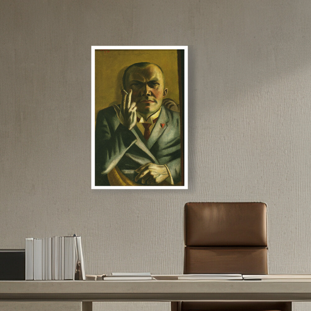 Self Portrait With A Cigarette - Framed Canvas