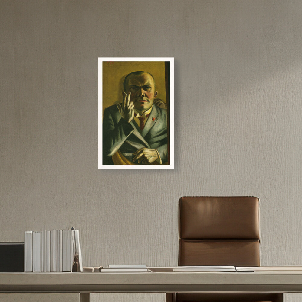 Self Portrait With A Cigarette - Framed Canvas