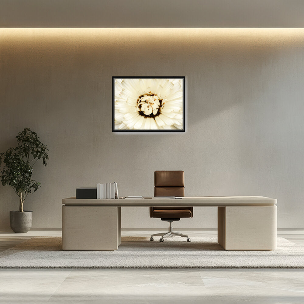 White Flower With Brown Spots - FLOATING FRAME