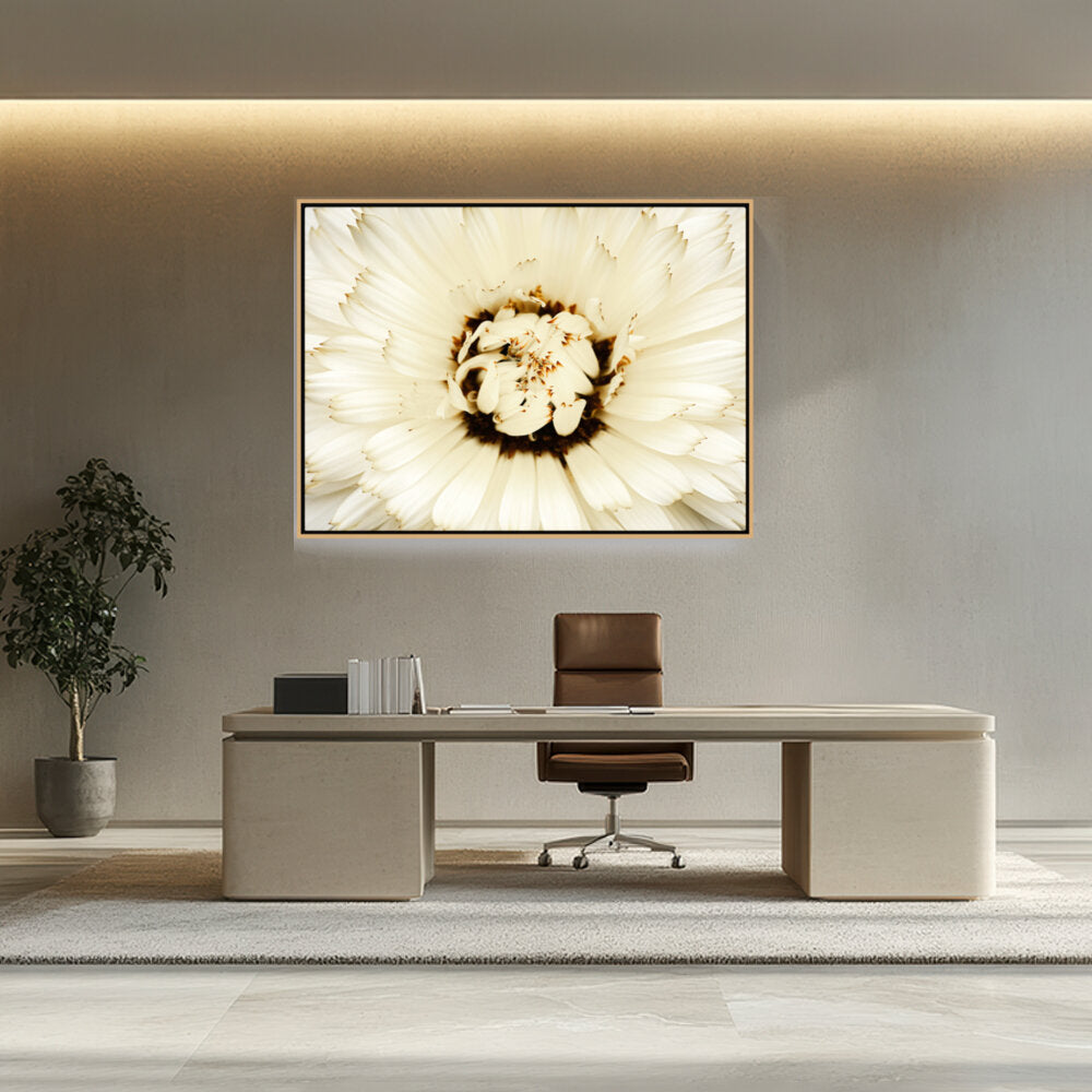 White Flower With Brown Spots - FLOATING FRAME