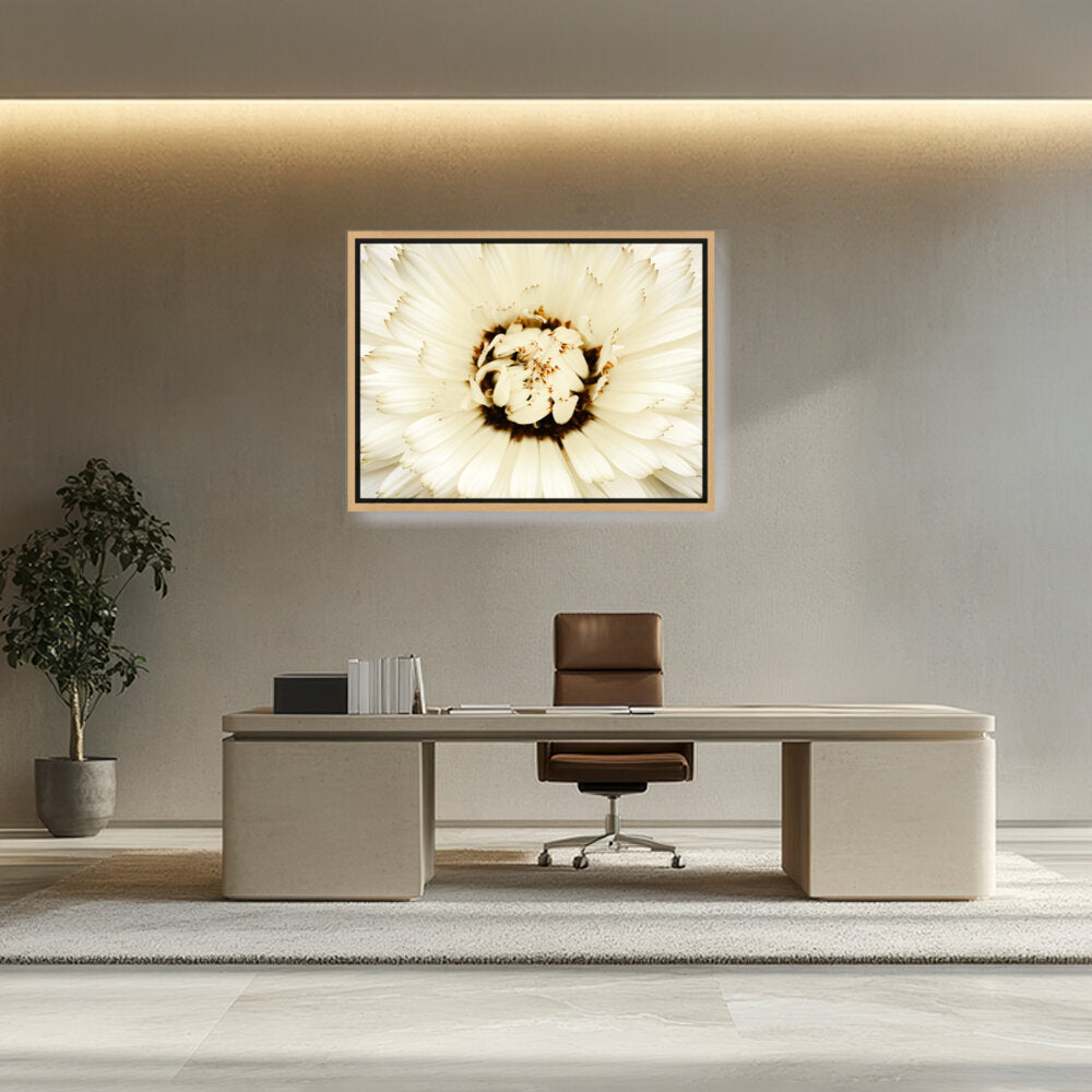 White Flower With Brown Spots - FLOATING FRAME