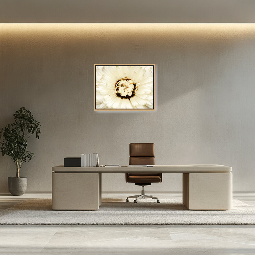 White Flower With Brown Spots - FLOATING FRAME