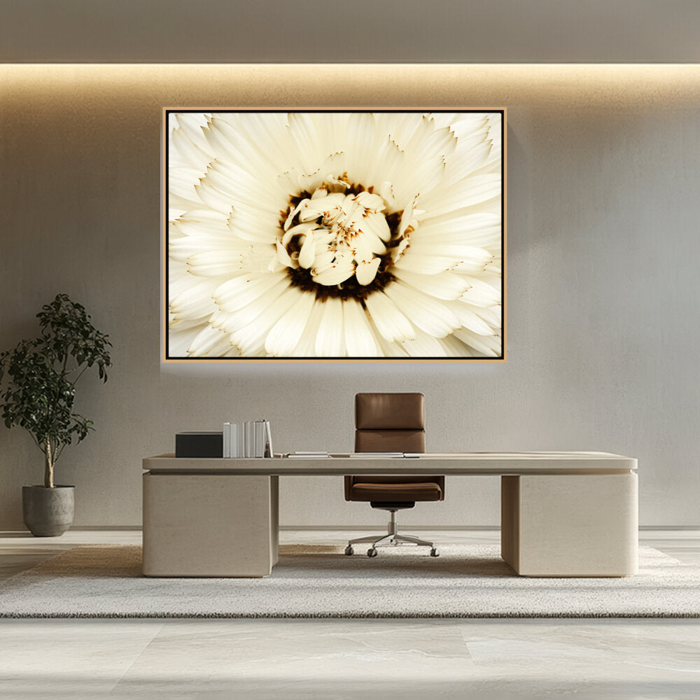 White Flower With Brown Spots - FLOATING FRAME