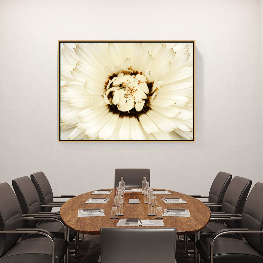 White Flower With Brown Spots - FLOATING FRAME