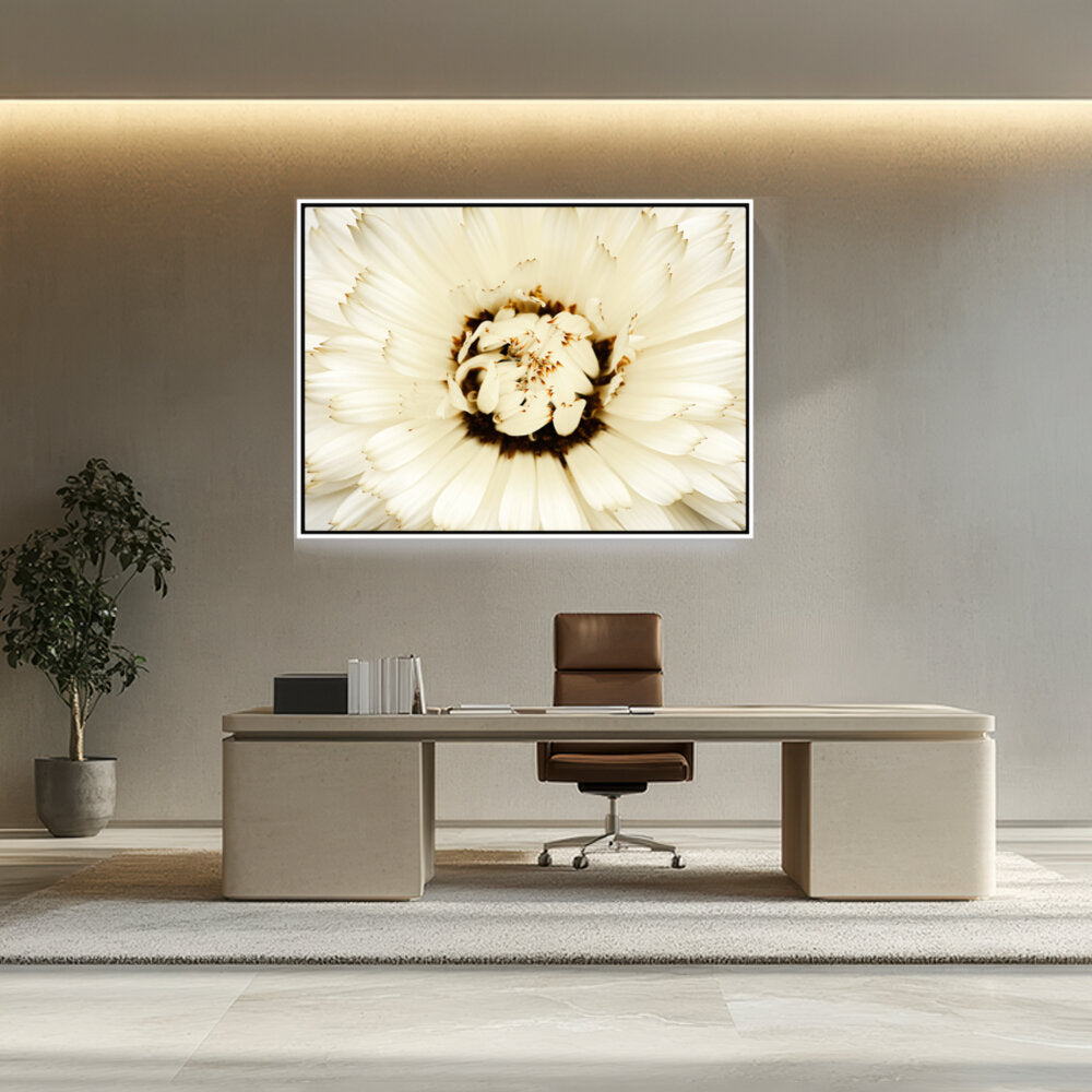 White Flower With Brown Spots - FLOATING FRAME