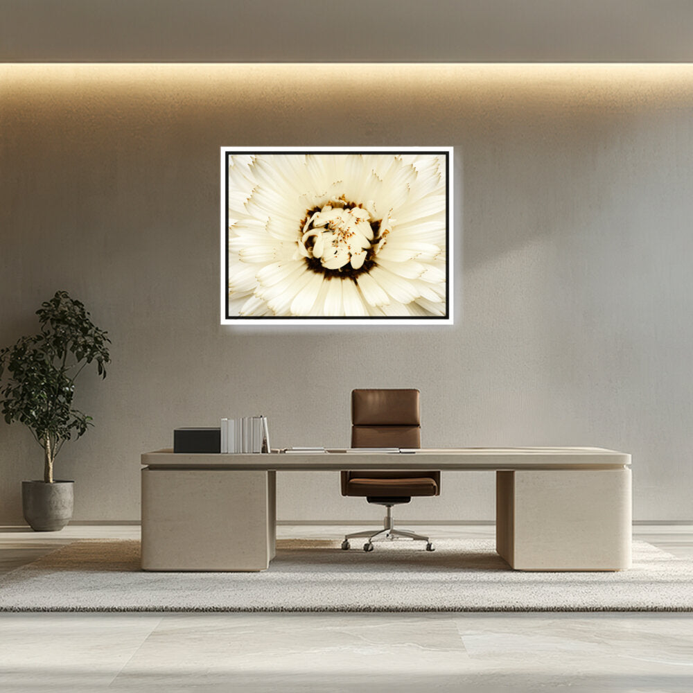 White Flower With Brown Spots - FLOATING FRAME
