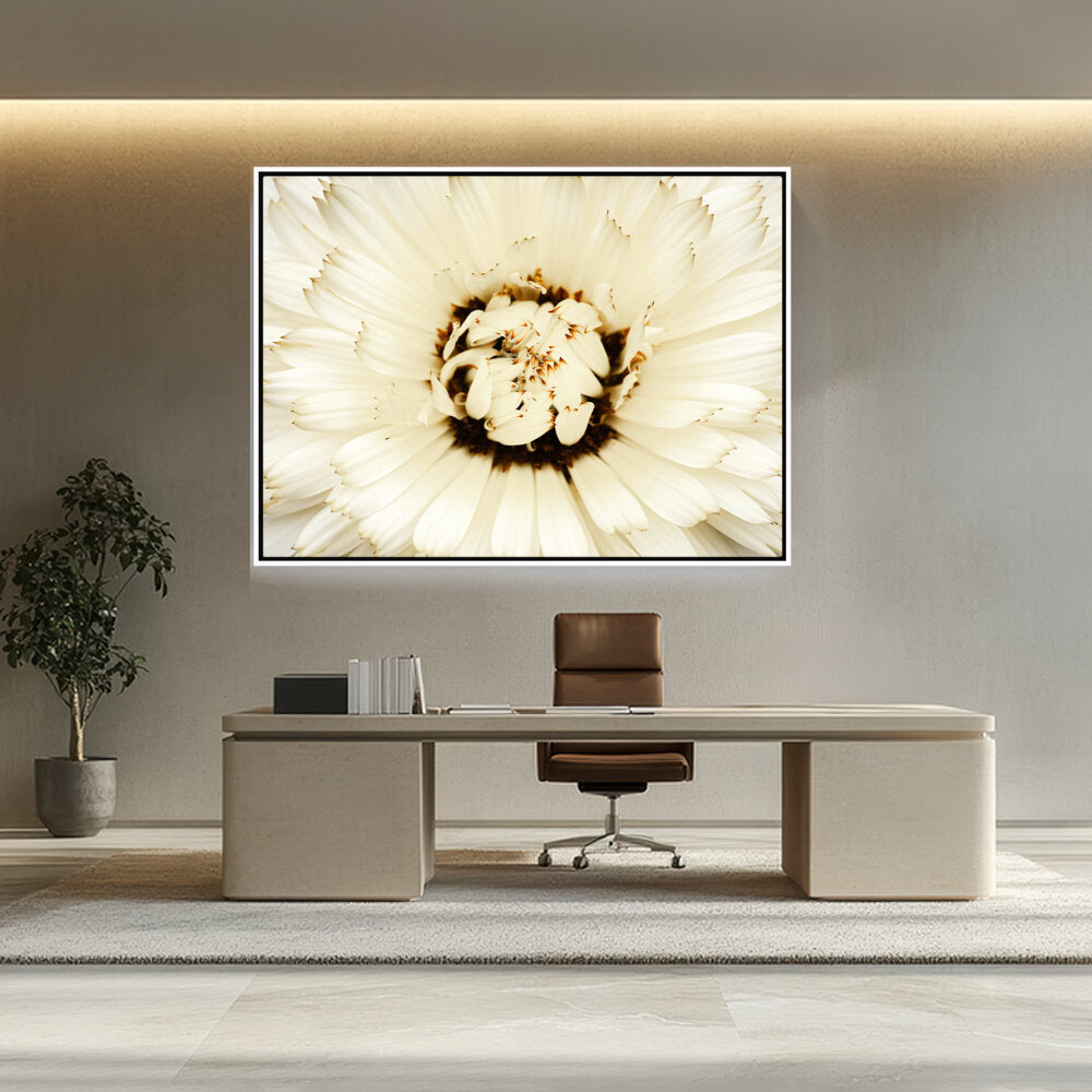 White Flower With Brown Spots - FLOATING FRAME