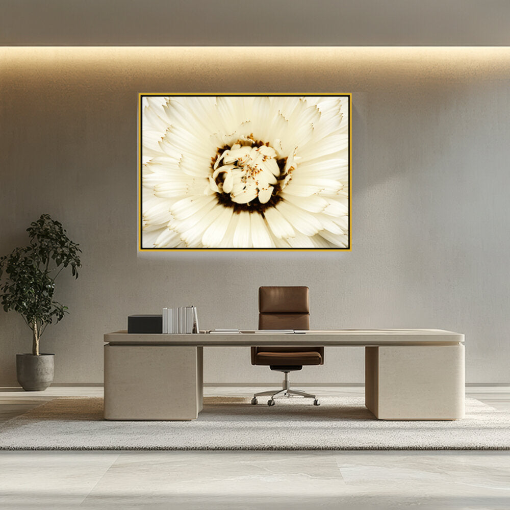 White Flower With Brown Spots - FLOATING FRAME